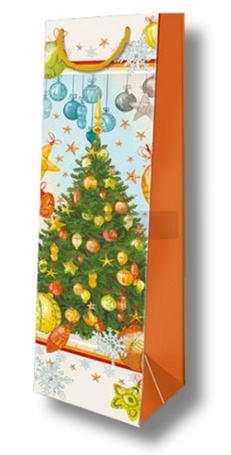 Torebka ozdobna Święta BN Choinka złota butelka