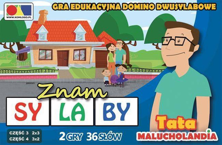 Gra domino. Znam sylaby. Cz. 3 i 4 - zestaw Tata