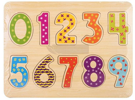 Układanka drewno - cyfry