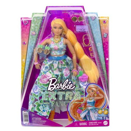 Lalka Barbie Extra Moda Fancy sukienka w kwiaty HHN14