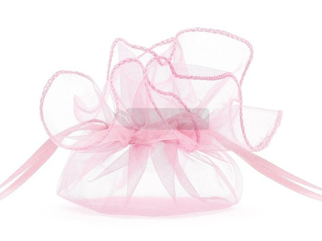 Woreczki z organzy różowy 25cm 10szt