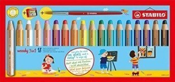 Kredki Woody 3w1 18 kol + temperówka STABILO