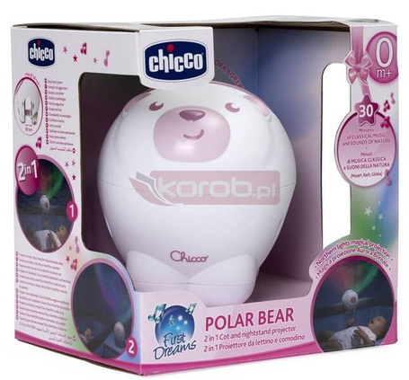 Projektor miś polarny różowy