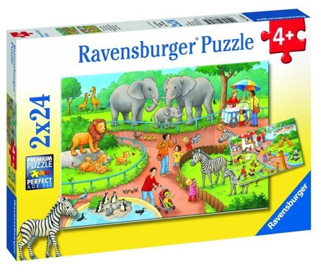 Puzzle 2x24 Dzień w zoo