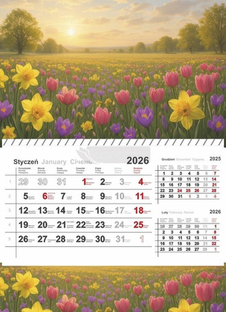 Kalendarz 2026 jednodzielny mix