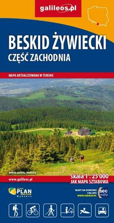Beskid Żywiecki, cz. zach. Mapa turyst. 1:25 000