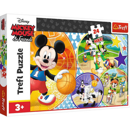 Puzzle 24 elementy Maxi - Mickey Mouse, Czas na sport!