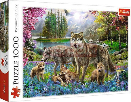 Puzzle 1000 elementów - Wilcza rodzina