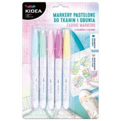 Markery do obuwia i tkanin pastel 5 kolorów KIDEA