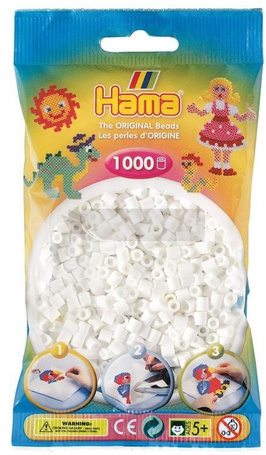 Koraliki Midi w woreczku 1000el białe