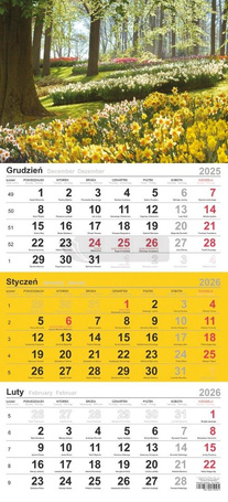 Kalendarz 2026 trójdzielny Leśne kwiaty