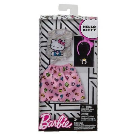 Ubranka z ulubieńcami, Barbie Hello Kitty - Top + różowa spódnica