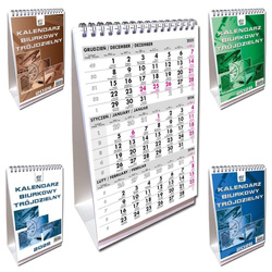 Kalendarz 2026 A5 biurkowy trójdzielny pion mix