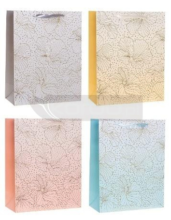 Torebka ozdobna 26x23x12cm hot-stamp mix ROZETTE