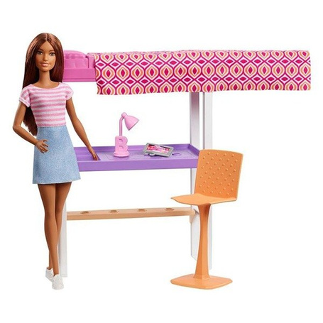 Lalka Barbie łóżko i biurko 2 w 1