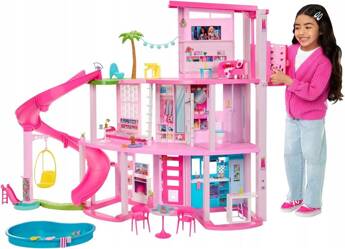 BARBIE WILLA DOMEK MARZEŃ DREAMHOUSE 3-piętrowy dom willa z windą, basenem HMX10