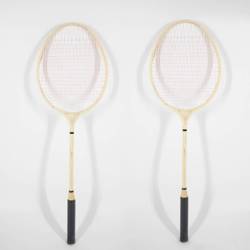 Badminton drewniany 65,5 cm w siatce