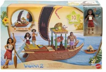 DISNEY MOANA VAIANA ŁÓDŹ VAIANY mała lalka + łódka+ akcesoria do zabawy JBT78