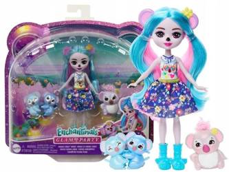 ENCHANTIMALS LALKA RODZINA KOALA lalka + 3 misie HNT61