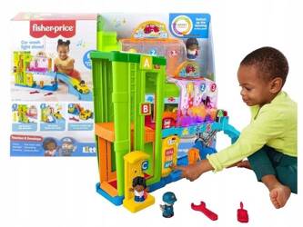 FISHER PRICE LITTLE PEOPLE MYJNIA SAMOCHODOWA edukacyjna zabawka dla dzieci HRC53