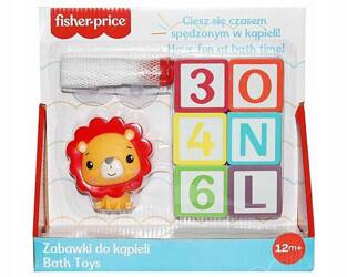 FISHER PRICE ZABAWKA EDUKACYJNA DO KĄPIELI LEW literki cyferki