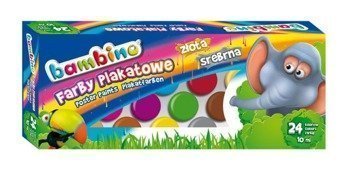 Farby plakatowe 24 kolory 10ml BAMBINO