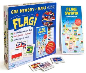 Flagi. Gra memory + mapa