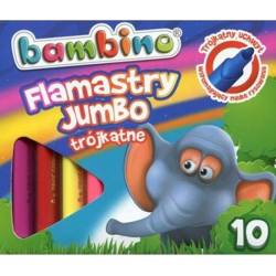 Flamastry trójkątne Jumbo 10 kolorów BAMBINO