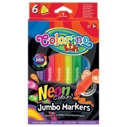 Flamastry trójkątne Jumbo 6 kolorów Colorino