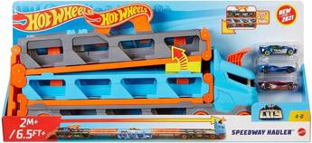 HOT WHEELS Transporter Aut Tor wyścigowy i 3auta GVG37