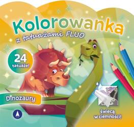 Kolorowanka z tatuażami fluo Dinozaury