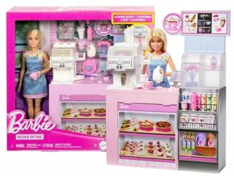 LALKA BARBIE KAWIARNIA zestaw do zabawy z lalką baristką HXN94