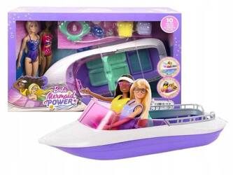 LALKA BARBIE MOC SYREN zestaw 2 LALKI + ŁÓDŹ + akc HHG60