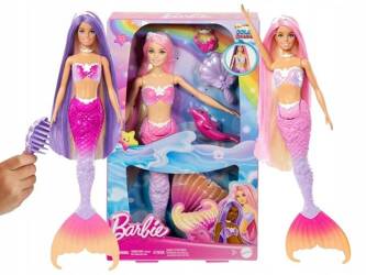 LALKA BARBIE SYRENKA MALIBU Z DŁUGIMI WŁOSAMI zmieniająca kolor HRP97