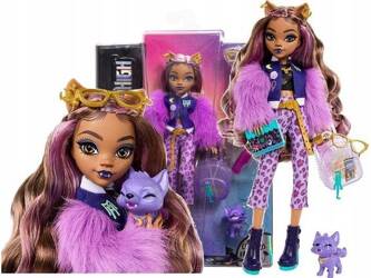 LALKA MONSTER HIGH CLAWDEEN WOLF + akcesoria + zwierzątko Crescent HRP65