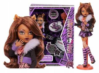 LALKA MONSTER HIGH CREEPRODUCTION Clawdeen Wolf + zwierzątko kot Crescent HGC30