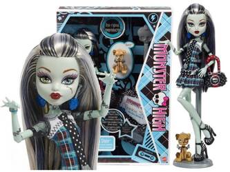 LALKA MONSTER HIGH CREEPRODUCTION Frankie Stein + zwierzątko piesek Watzit HGC31