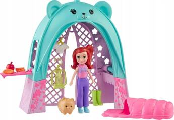 LALKA POLLY POCKET NAMIOT MISIOWY GLAMPING zestaw do zabawy dla dzieci +4 l JCC31