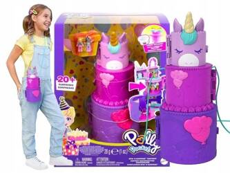 LALKA POLLY POCKET TORT URODZINOWY Z JEDNOROŻCEM zestaw do zabawy +4 lata HHJ11