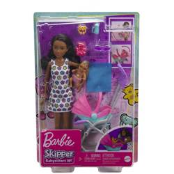 Lalka Barbie Skipper z wózkiem i bobasem HHB68