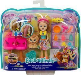 Lalka Enchantimals Lacey Lion Salon Fryzur GTM29