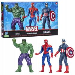 MARVEL ZESTAW 3 DUŻYCH RUCHOMYCH FIGUREK 24cm Spiderman, Hulk, Kapitan Amer F6601