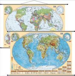 Mapa ścienna - fizyczno-polit. 1:60 000 000 Świat