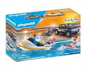 PLAYMOBIL Family Fun 70534 Pickup z łodzią motorową