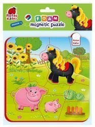 Piankowe puzzle magnetyczne. Koń i świnki