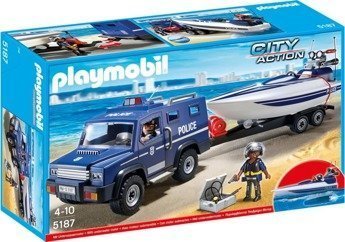 Playmobil 5187 Pojazd terenowy policji z motorówką