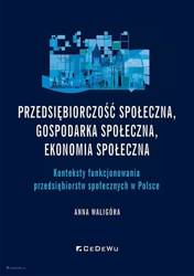 Przedsiębiorczość społeczna, gospodarka społeczna