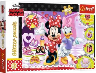 Puzzle 100 Glitter Minnie i błyskotki TREFL