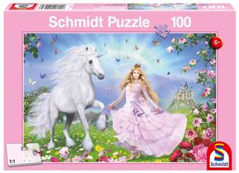 Puzzle 100 Księżniczka i jednorożec G3