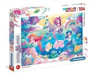 Puzzle 104 elementy Under the Sea z brokatem